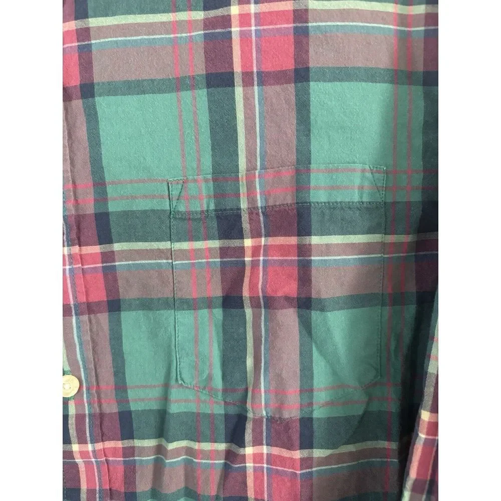 J. Crew Summer‎ Plaid Button Down Shirt Men's Size Large Business Casual